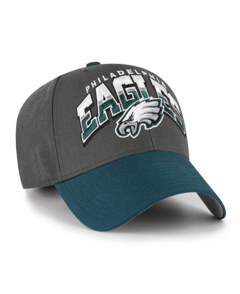 Men's Charcoal Philadelphia Eagles Split Block MVP Adjustable Hat