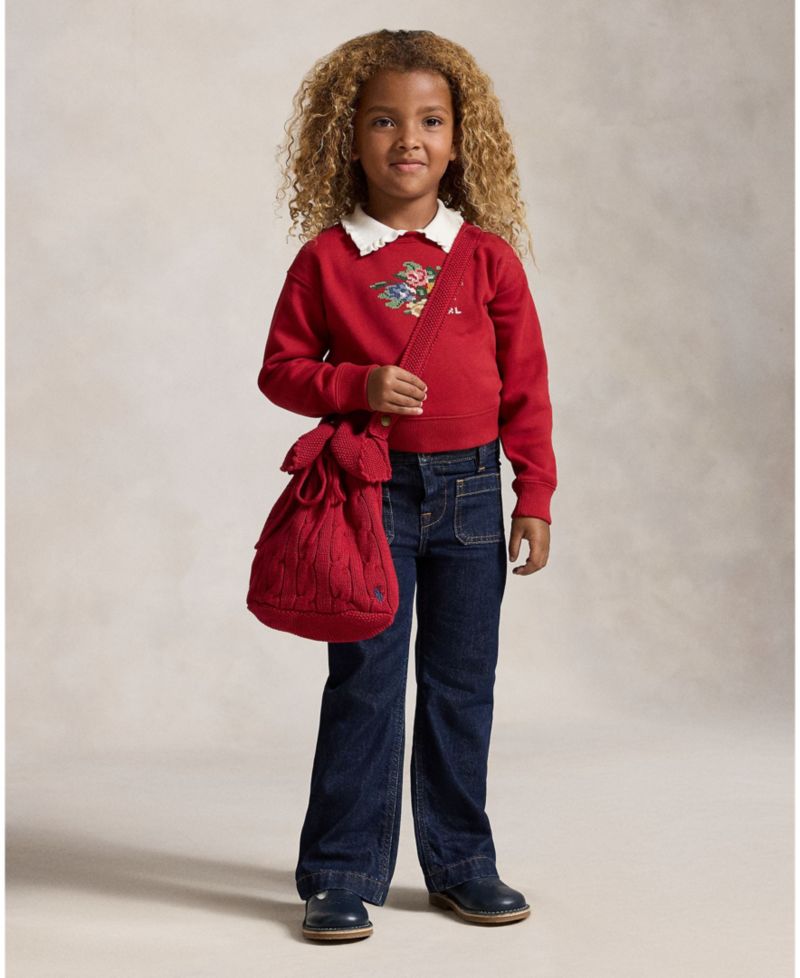 Girls' 2T-6X Collared Fleece Sweatshirt