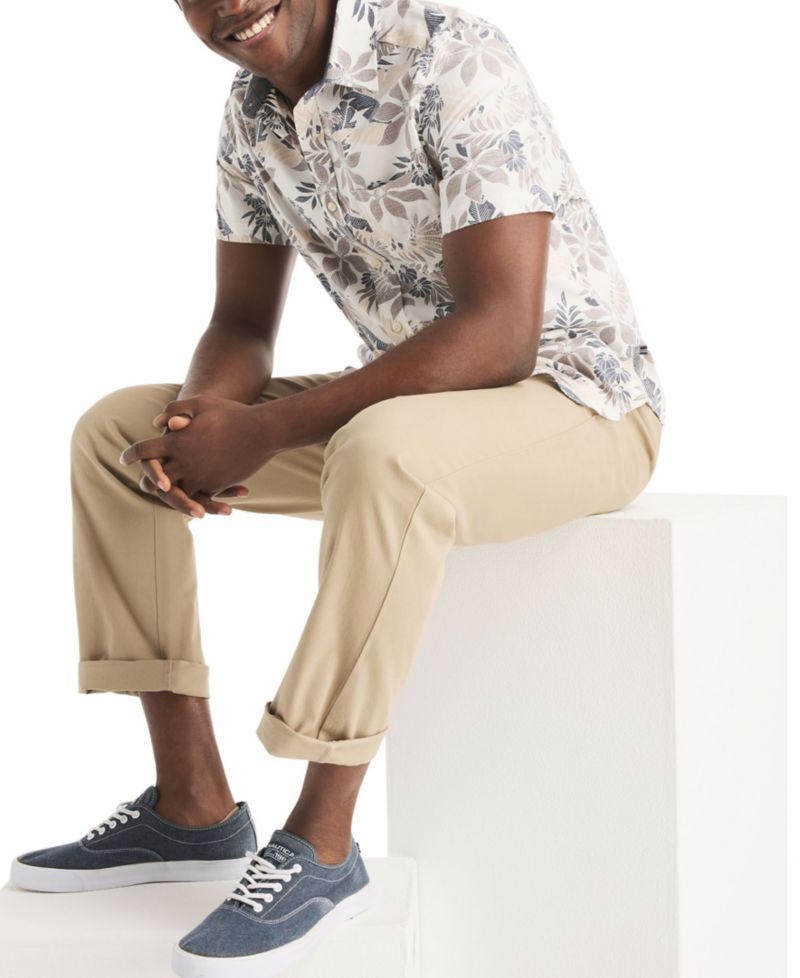 Men's Leaf Printed Short-Sleeve Shirt