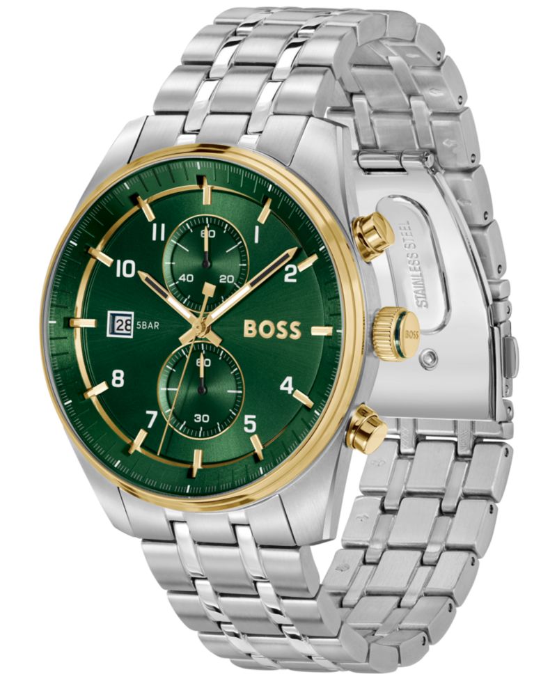 Men's Sky Traveler Quartz Fashion Chrono Stainless Steel Watch 44mm