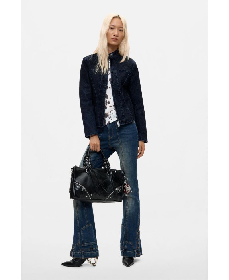 Women's Long-Sleeve Denim Zip-Up Jacket