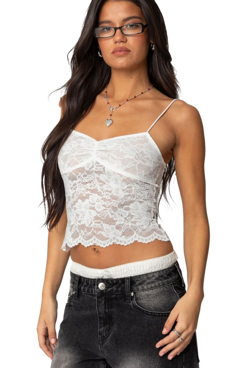 Women's Rut Sheer Lace Tank Top