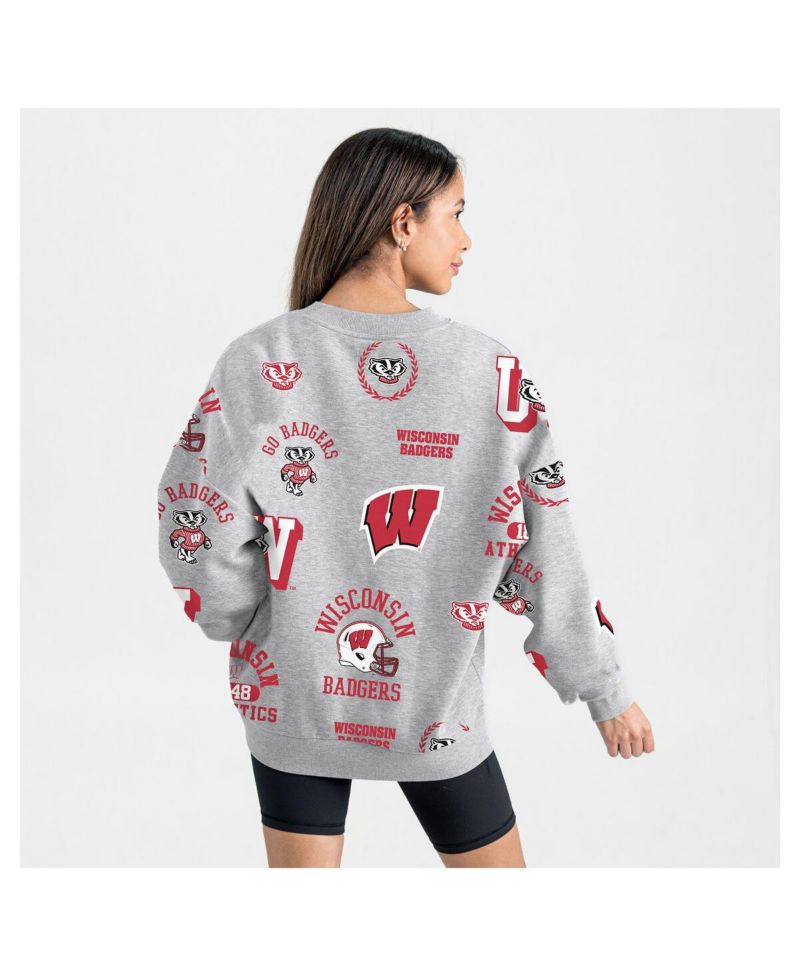 Women's Gray Wisconsin Badgers Always on Repeat Fleece Sweatshirt
