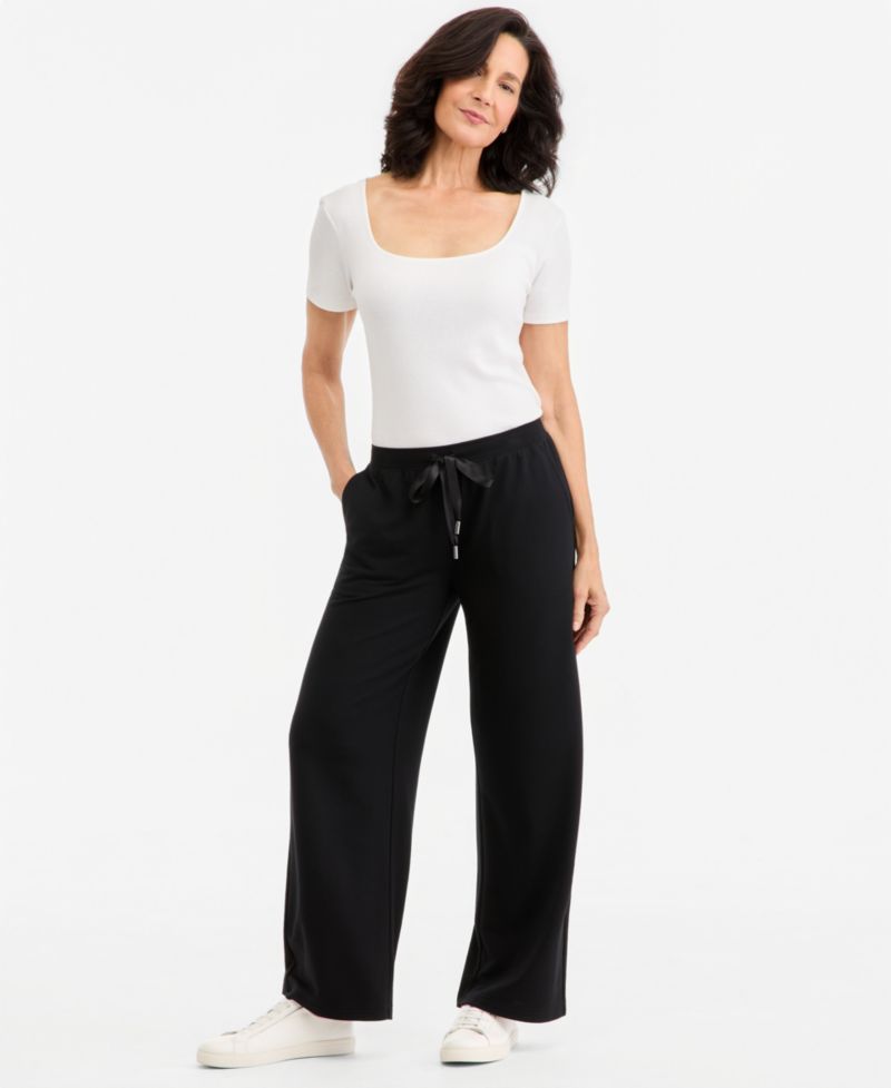 Women's LuxLounge French Terry Wide-Leg Sweatpants