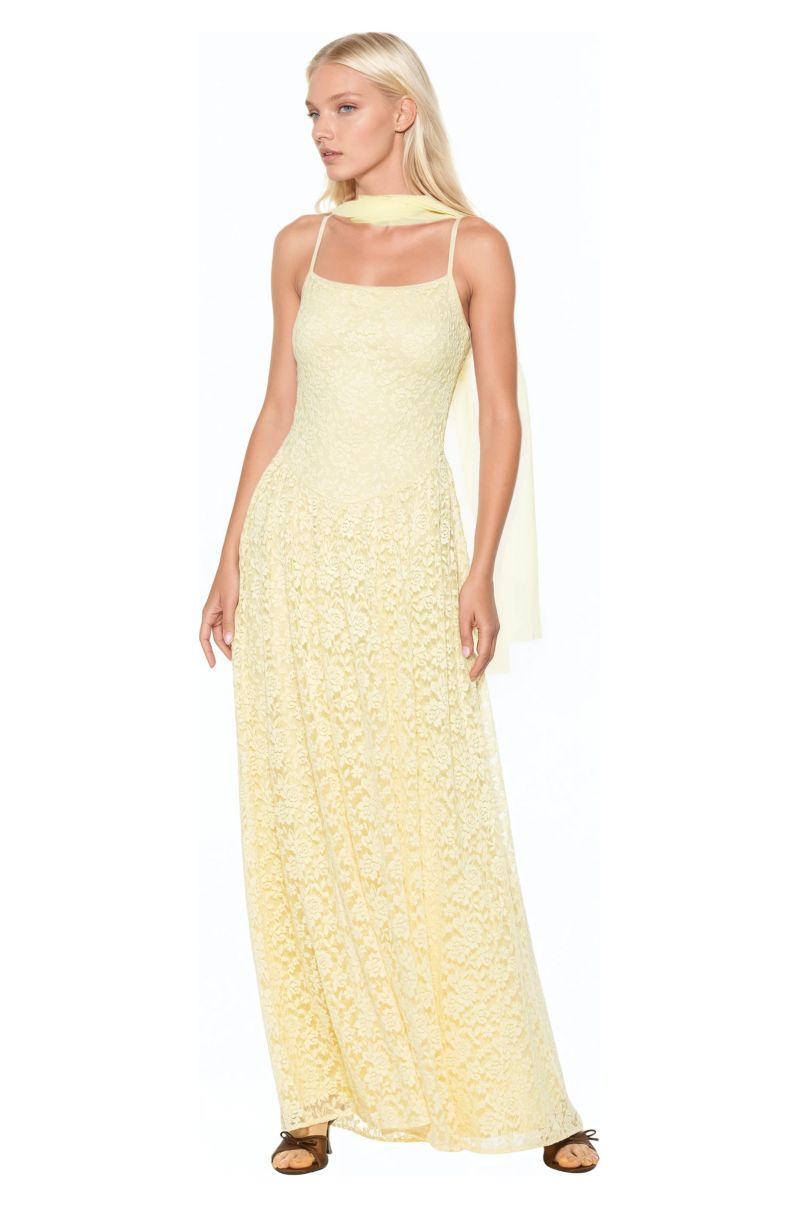 Women's Marin Draped Bodice Dropped Waist Gown Dress