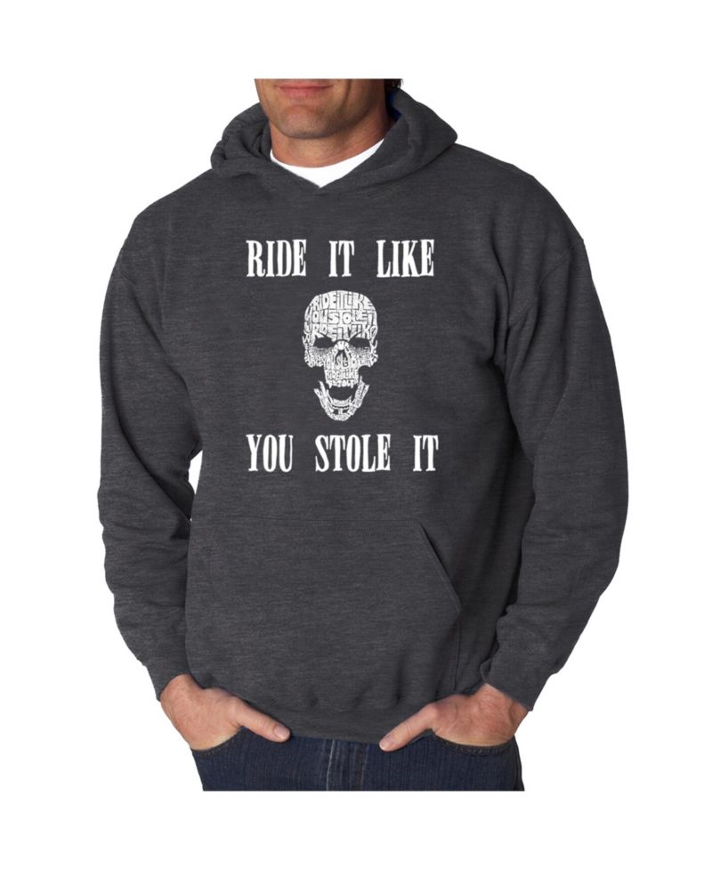 Men's Word Art Hooded Sweatshirt - Ride It Like You Stole It