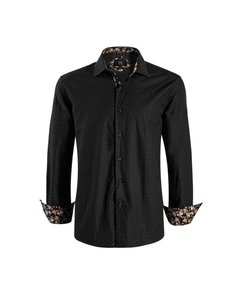Men's Slim Fit Jacquard Dot Button-Down Shirt