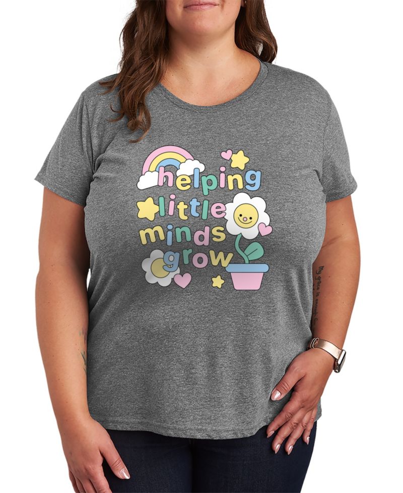 Plus Size Helping Little Minds Grow Graphic T-Shirt
