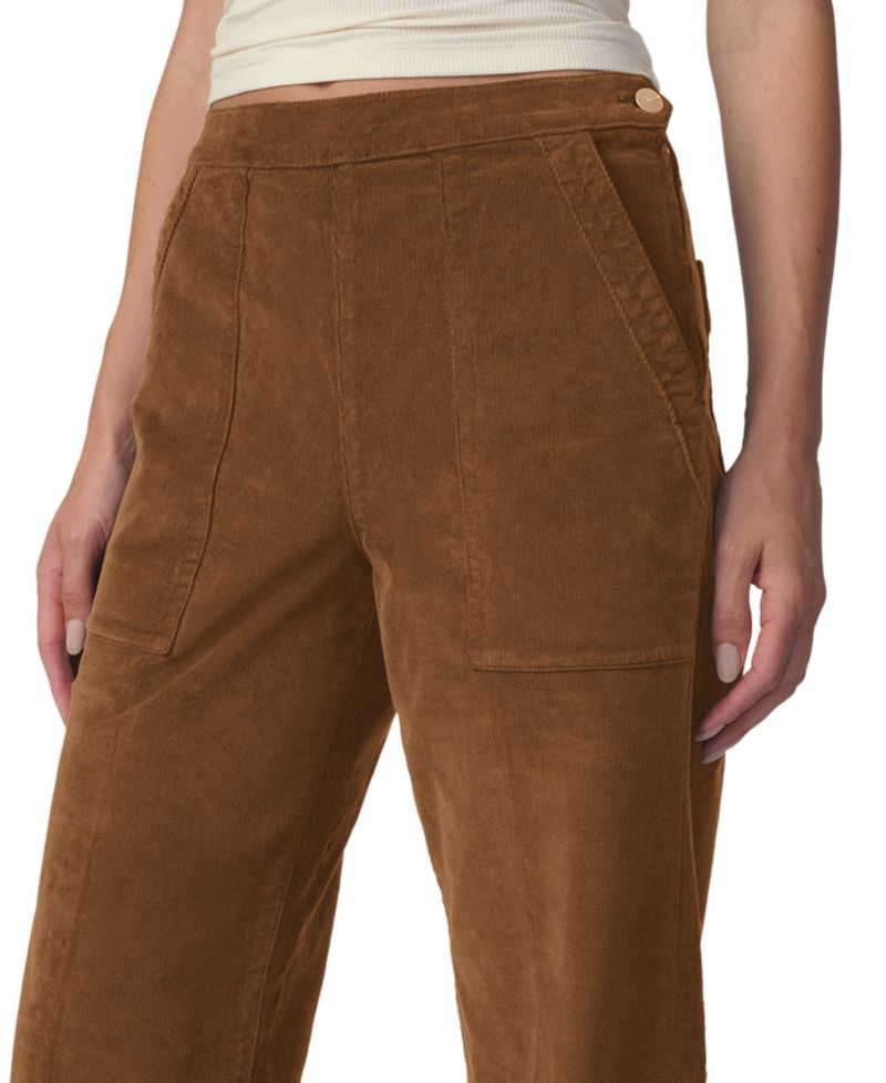 Women's The Side Zip Wide-Leg Corduroy High-Rise Pants