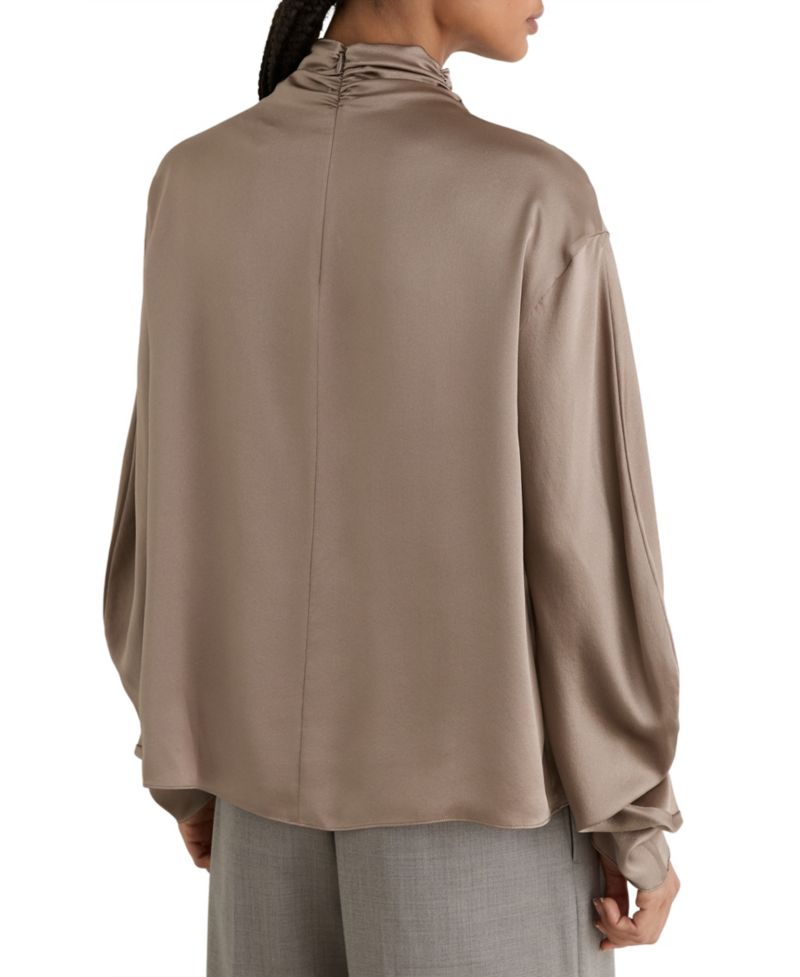 Women's Meena High-Neck Long-Sleeve Silk Blouse