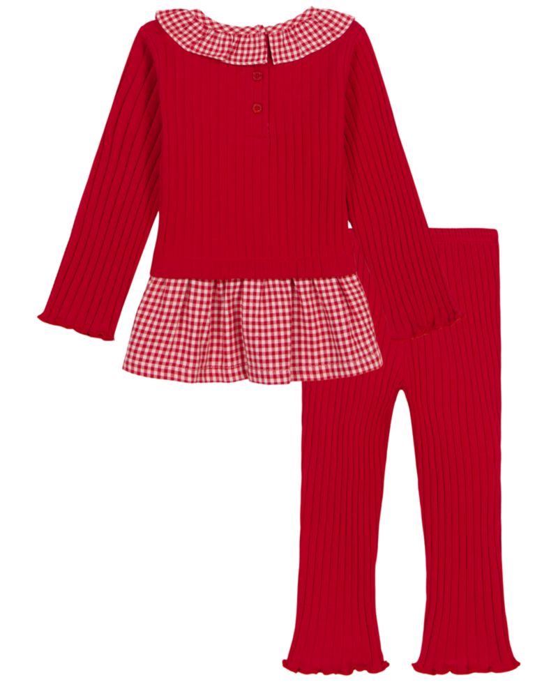 Baby Girls' Long-Sleeve Gingham Tunic and Leggings, 2-Piece Set