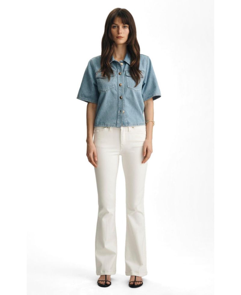 Women's Sydney High Rise Flare Flare In Off White Gold Premium