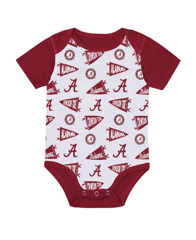 Baby Boys and Girls Crimson Alabama Crimson Tide Star Player Three-Piece Bodysuit Set