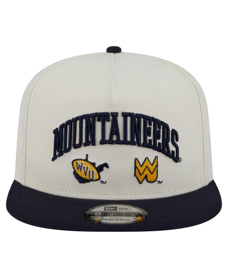 Men's White West Virginia Mountaineers Collegiate 9FIFTY A-Frame Snapback Hat
