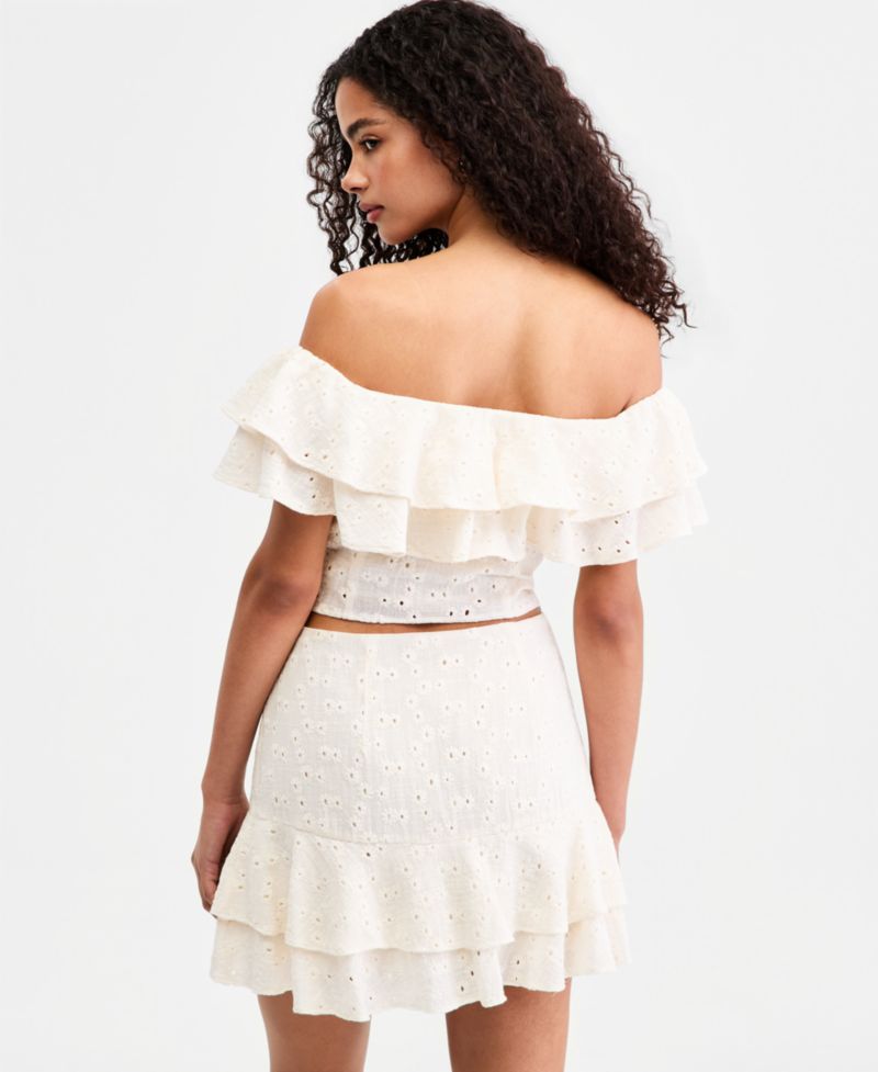 Women's Sade Ruffled Cotton Off-The-Shoulder Top