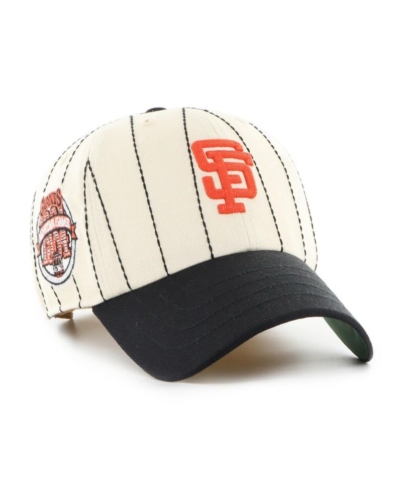 x Rawlings Men's Natural/Black San Francisco Giants Pinstripe Clean Up Adjustable Hat