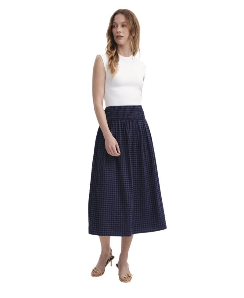 Women's Vanessa Gingham Seersucker Midi Skirt