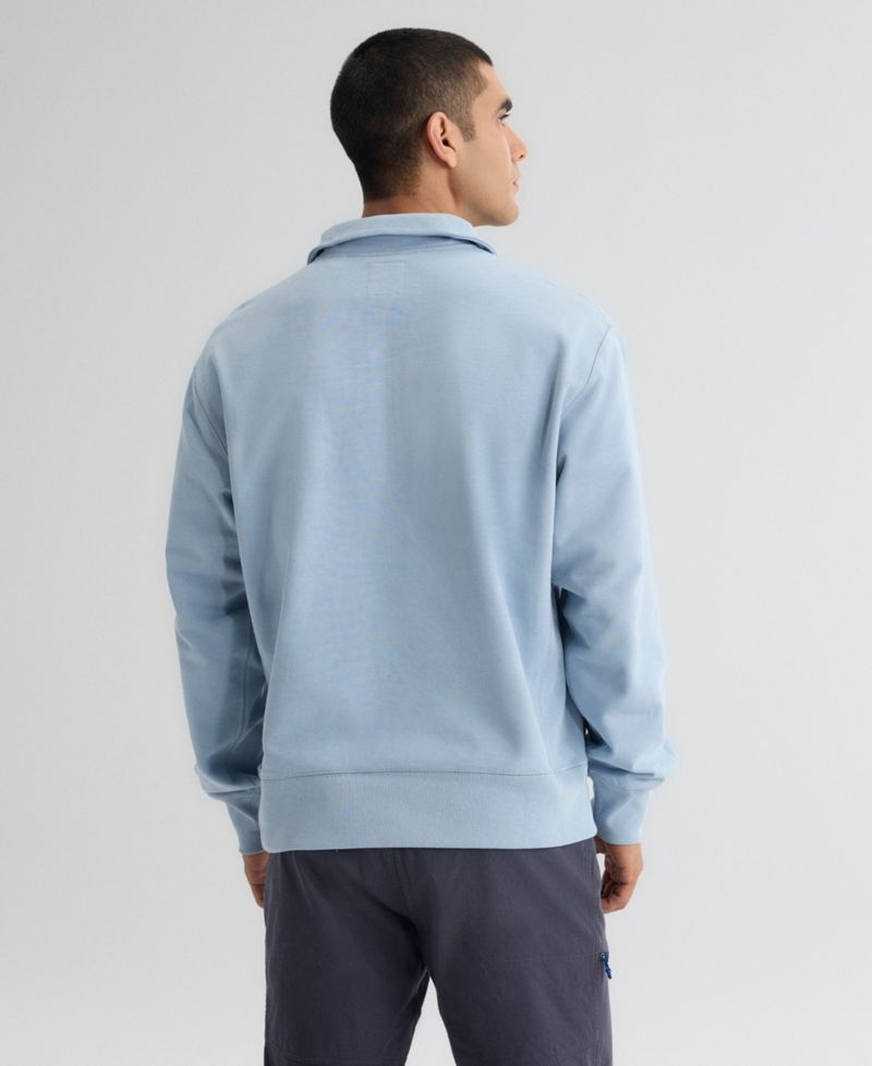 Men's Los Angeles Dodgers Iconic Relaxed-Fit Kangaroo-Pocket Quarter-Zip Sweatshirt