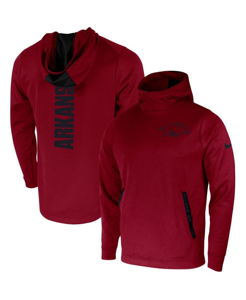 Men's Cardinal Arkansas Razorbacks 2-Hit Performance Pullover Hoodie