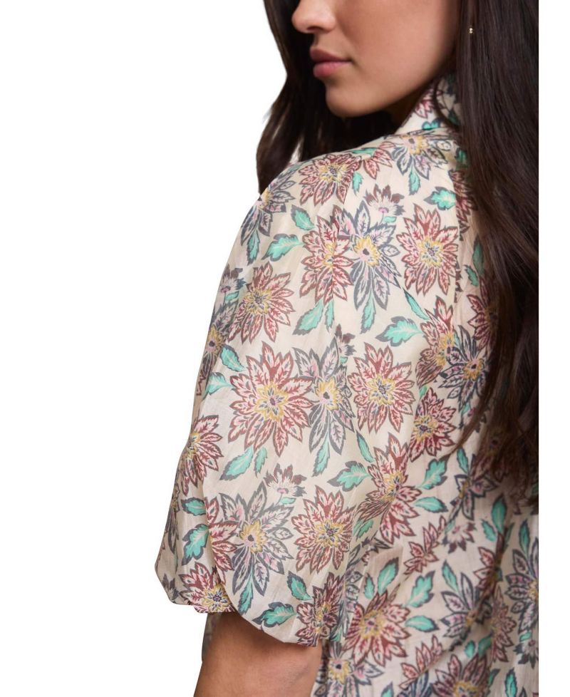 Women's Floral-Print Puff-Sleeve Shirt