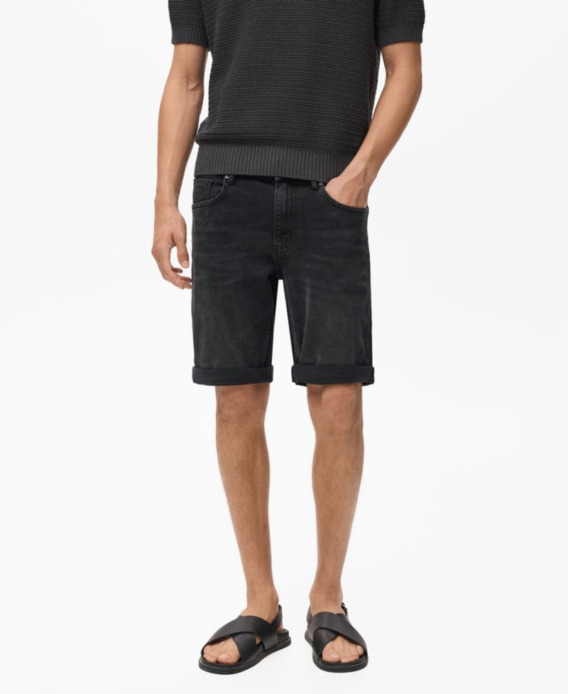 Men's Slim-Fit Denim Bermuda Shorts