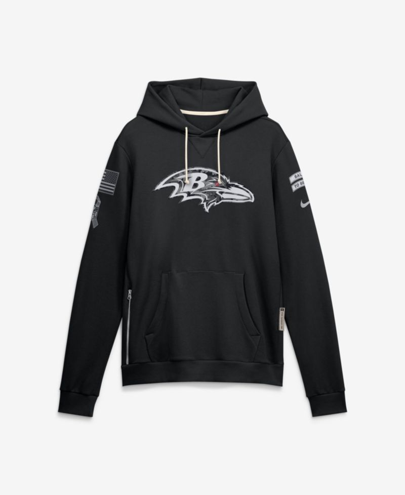 Men's Black Baltimore Ravens 2026 Salute to Service Sideline Pullover Hoodie