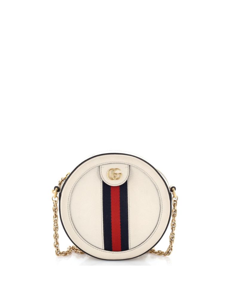 Mini Ophidia Round Shoulder Bag Leather