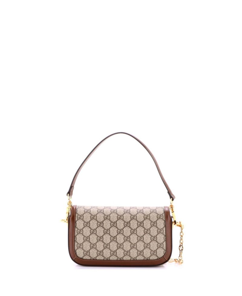 East West Horsebit 1955 Shoulder Bag GG Coated Canvas with Leather