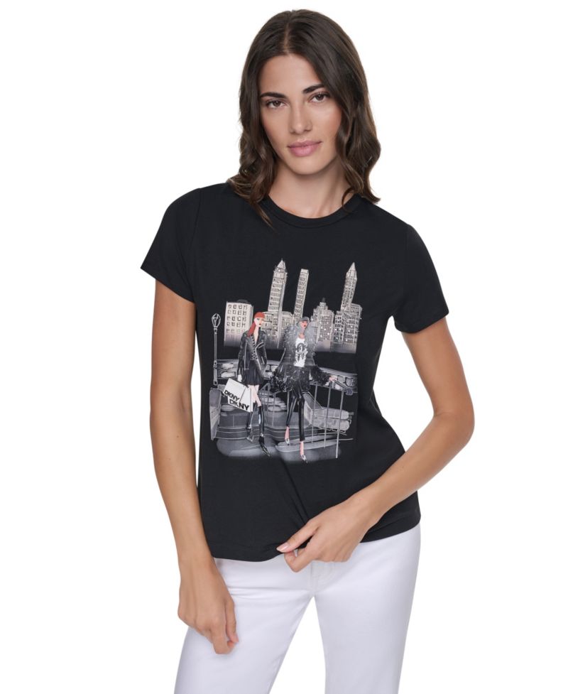 Women's Central Park Steps Conversational Crewneck Short-Sleeve T-Shirt
