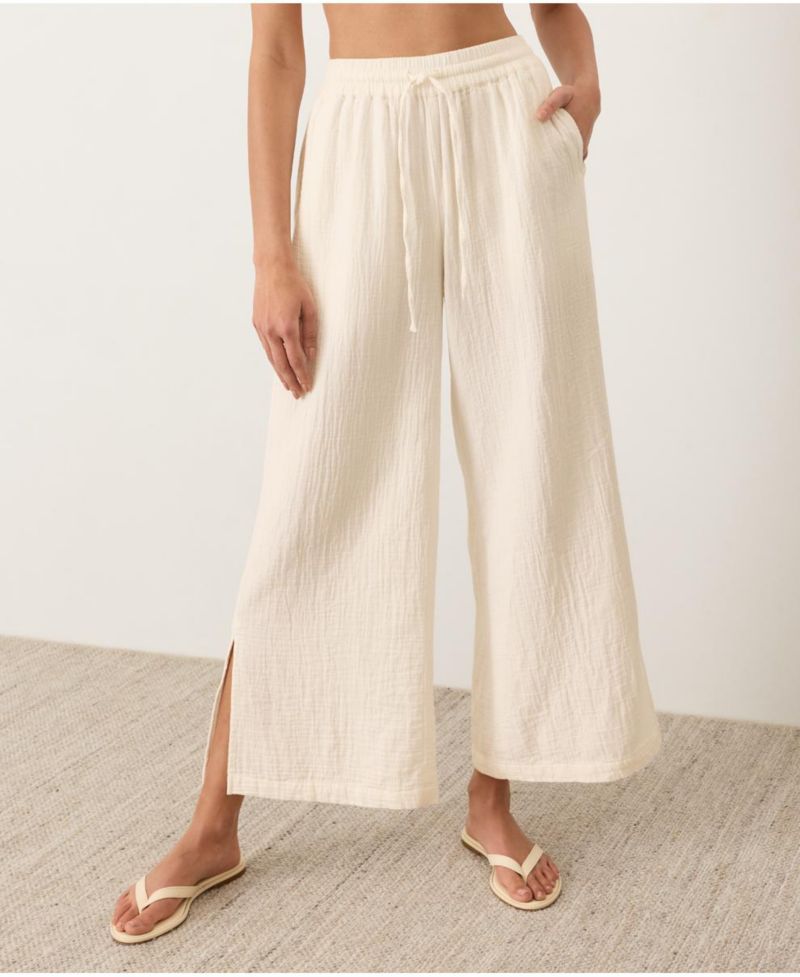 Women's Organic Cotton Coastal Double Gauze Split Hem Pant