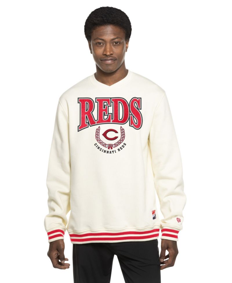 Men's White Cincinnati Reds Throwback Sweatshirt