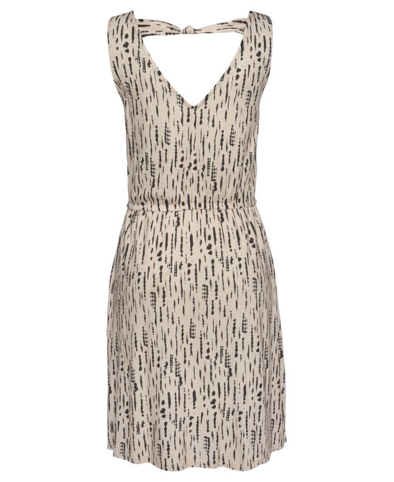 Women's Open-Back Printed V-Neck Dress