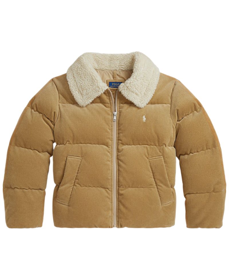 Girls' 7-16 Cotton Corduroy Down Jacket