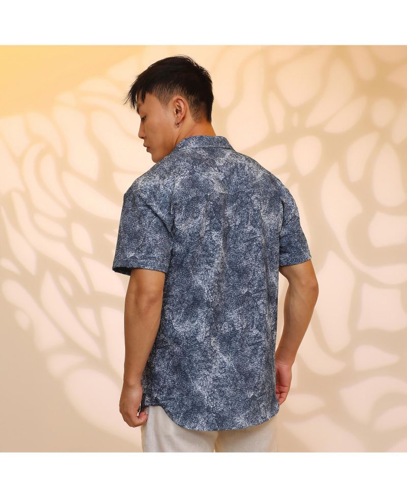 Men's Navy Blue Contrast Hazy Shirt