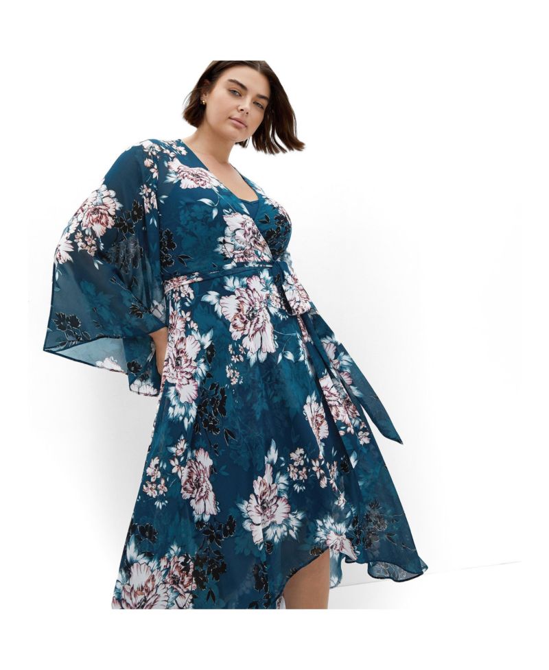 Women's Jade Blossom Long Sleeve Maxi Dress