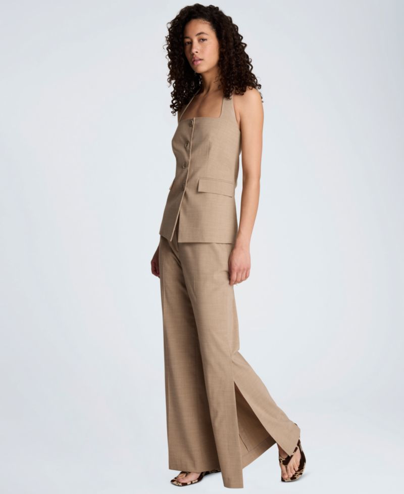 Women's Four-Button Halter Neck Vest