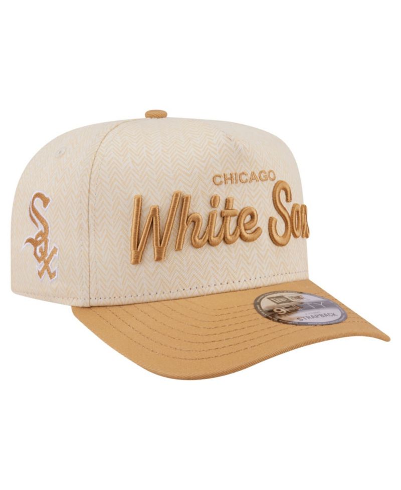 Men's Cream Chicago White Sox Herringbone 9FIFTY A-Frame Snapback Hat