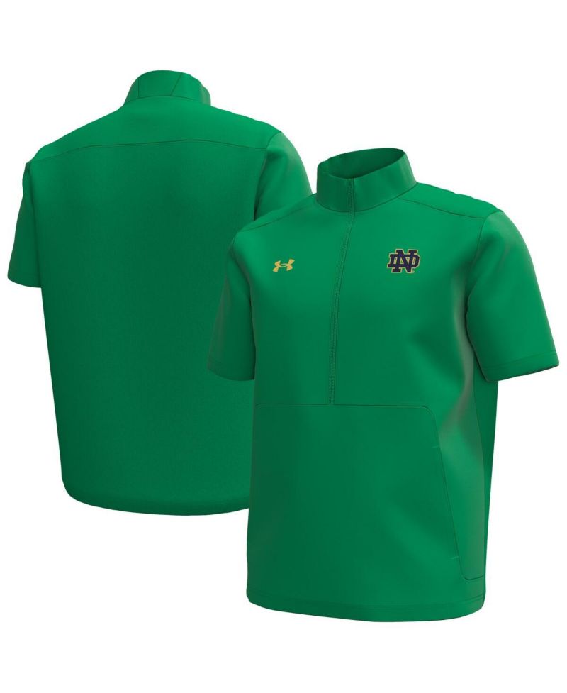 Men's Kelly Green Notre Dame Fighting Irish Motivate Quarter-Zip Short Sleeve Top