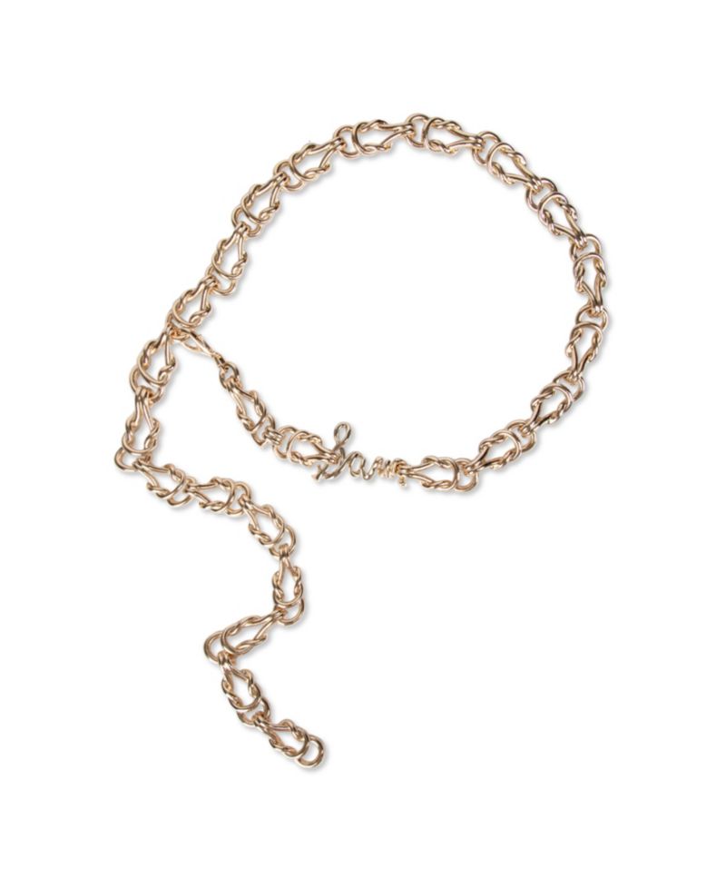 Women's Fully Adjustable Knotted Logo Chain Belt