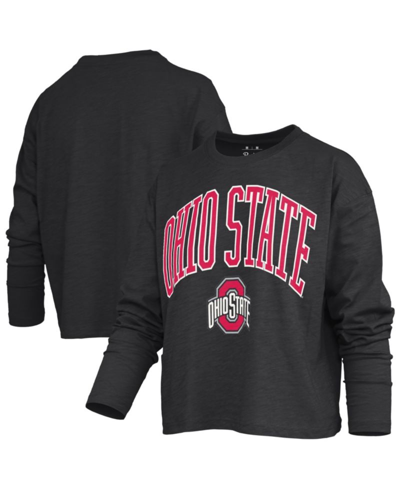 Women's Ohio State Buckeyes Motley Burnout Boxy Long Sleeve T-Shirt