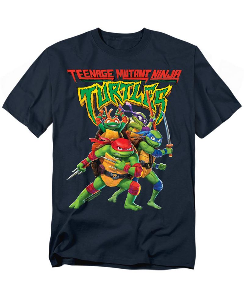 Men's TMNT Mutant Mayhem Logo With Group T-Shirt