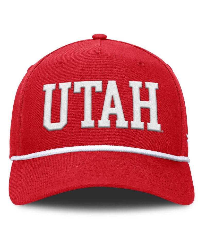 Men's Red Utah Utes Foul Ball Rope Adjustable Hat