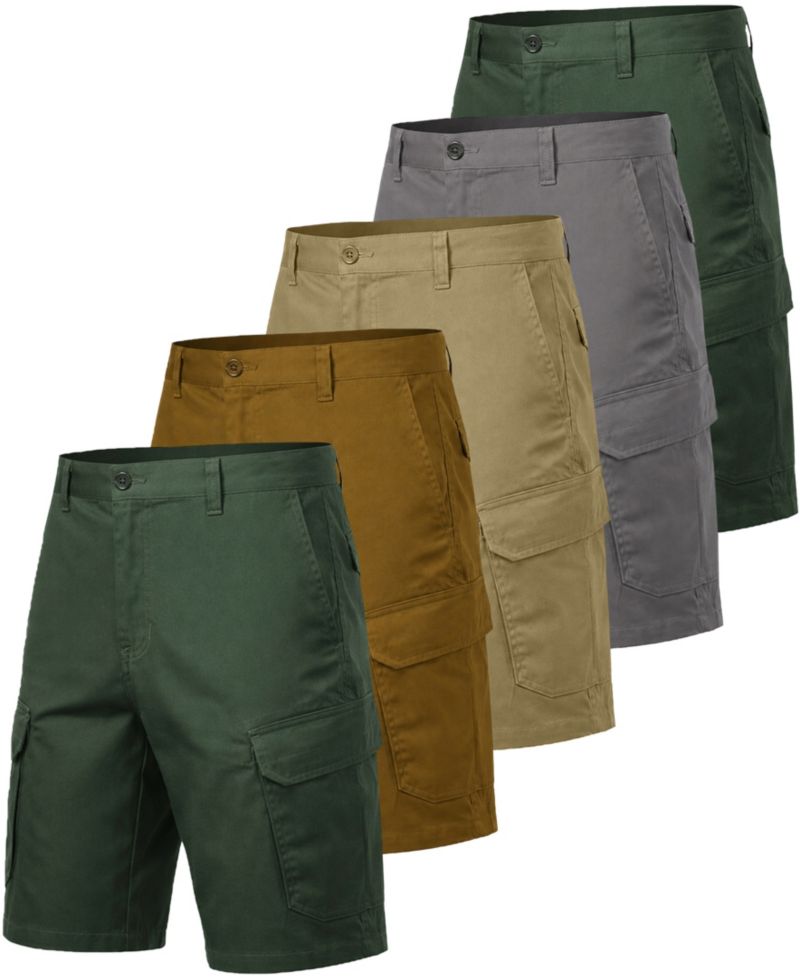 Men's Cotton Flex Stretch 11" Cargo Shorts, 5-Pack