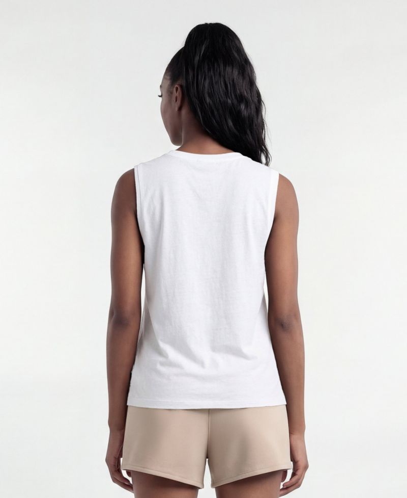 Women's New York Giants Crewneck Distressed Muscle Tank Top