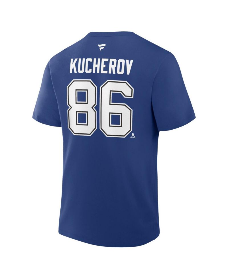Men's Nikita Kucherov Blue Tampa Bay Lightning Authentic Stack Name & Number T-Shirt