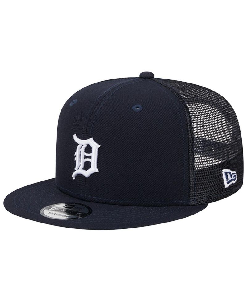 Men's Navy Detroit Tigers Team Color Trucker 9FIFTY Snapback Hat