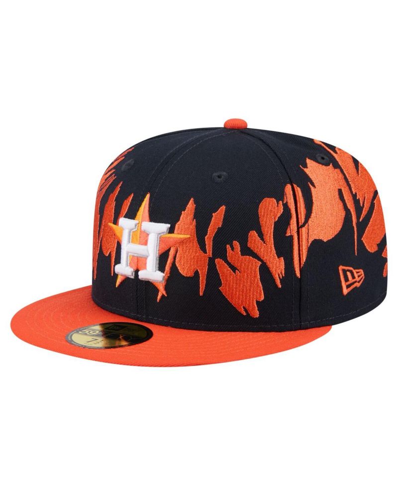 Men's Navy/Orange Houston Astros Retro Pattern 59FIFTY Hat