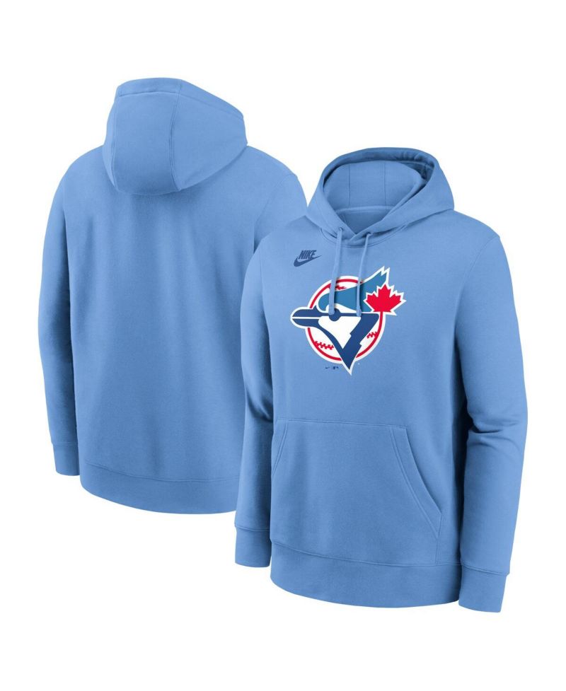 Men's Powder Blue Toronto Blue Jays Cooperstown Collection Logo Club Pullover Hoodie