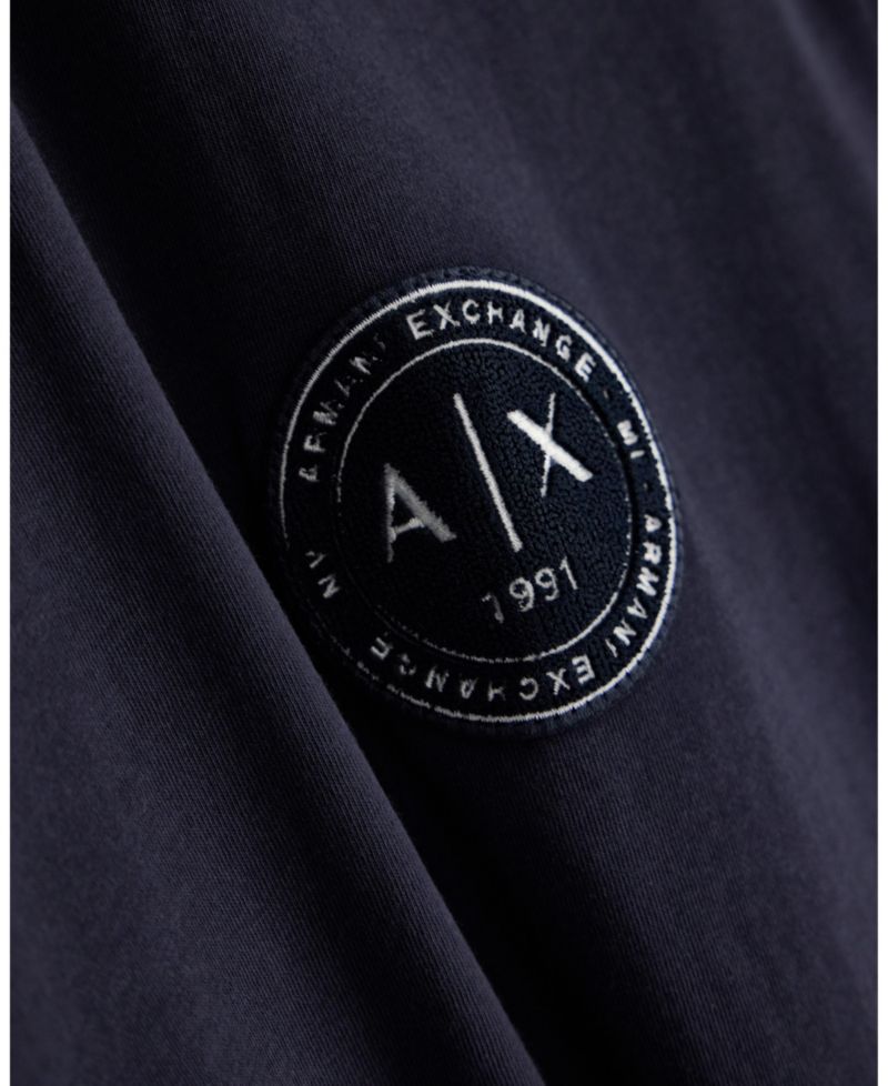 Men's Short Sleeve Neck Piping Badge logo Regular Fit T-Shirt