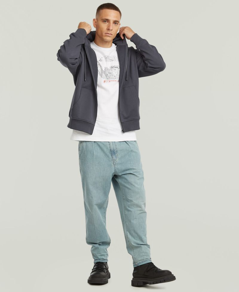 Men's Back Graphic Hooded Zip Sweatshirt